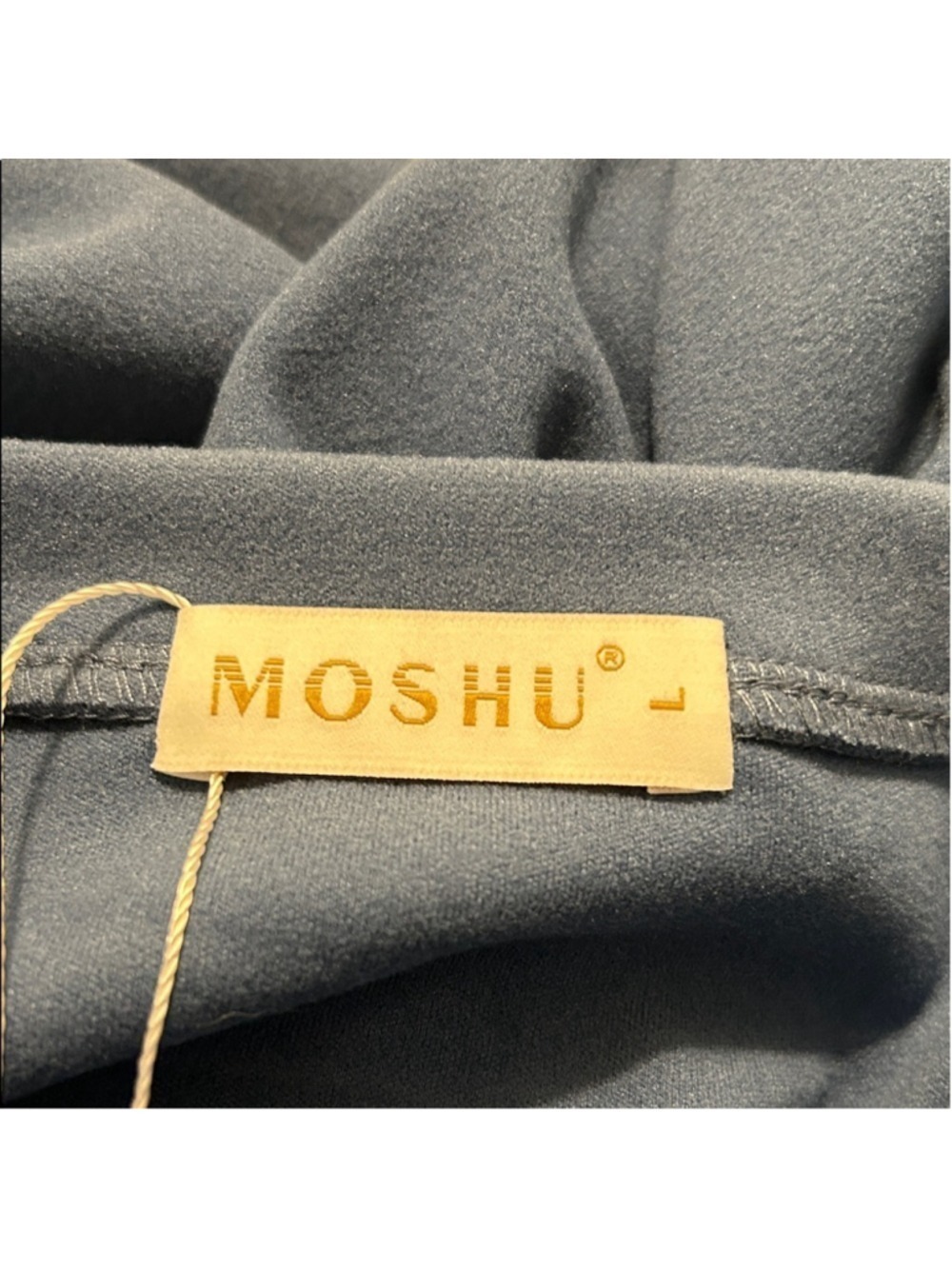 Women's Blue Crew Neck Sweater - Picture 4 of 4